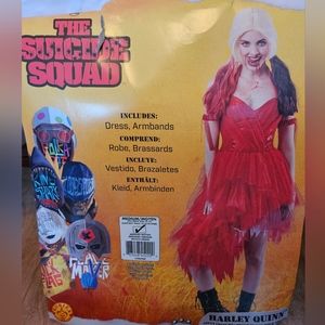 The Suicide Squad Harley Quinn red drees Halloween costume